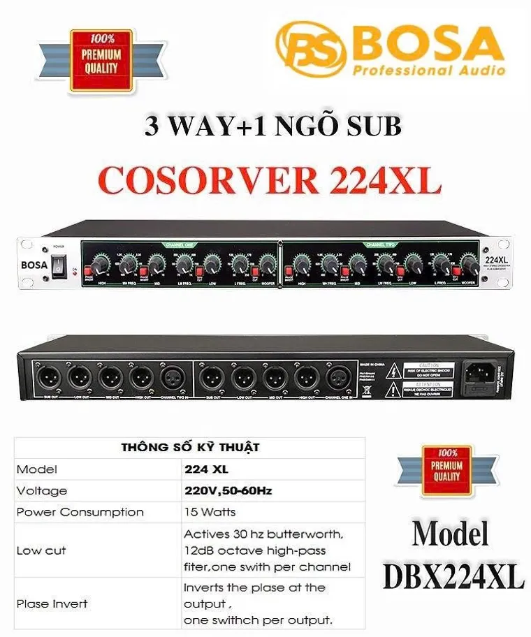 Bộ phân tần cơ BOSA 224XL 3 Way + 1 Sub